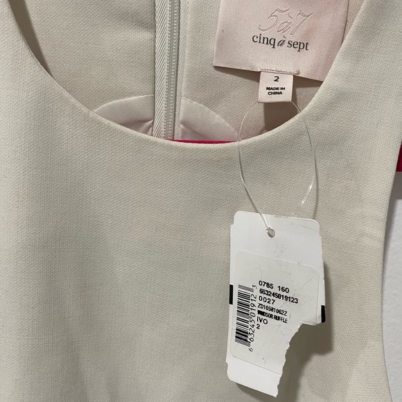 Cinq A Sept Windsor off-white mini silk dress - Picture 6 of 8